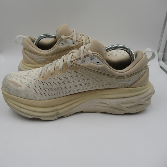 Hoka Bondi 8 Men's Running Shoes Sneakers Beige Size 10D - Picture 6 of 11